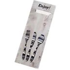 image of Dinex DXCTCADL1041 Cutlery Caddy, Paper, 13" x 16", Napkin, Stainless/Plastic, Woodgrain - 1/Pack