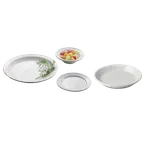 image of Dinex DXHHC1002 Entree Plate – 7‑3/4" Round White China, Embossed, Conduction Retherm - 1/Case