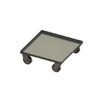 image of Dinex DXP3111215 Aluminum Glass Rack Dolly, 20-1/2" sq. Shelf, Silver, NSF, with Casters