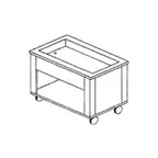 image of Dinex DXP4HCI 60" DineXpress™ Hot/Cold Food Serving Counter, Ice-Cooled w/ Drain, (4) Pan