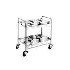 image of Dinex DXP719 Stainless Steel Silverware Cart w/ (2) Shelves of Cylinders