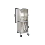 image of Dinex DXPER18L Silver Enclosed Left-Hinged Rack Display Cabinet - (18) 18" x 26" Sheet Pans