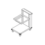 image of Dinex DXPIDRC2020 Cantilever Mobile Rack Dispenser for 20" x 20" Racks