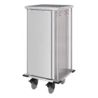 image of Dinex DXPTQC1T1D8 Stainless Steel 8 Trays TQ Compact Meal Delivery Cart w/ 1 Door