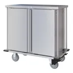 image of Dinex DXPTQC1T2D12 Stainless Steel 12 Trays TQ Compact Meal Delivery Cart w/ 2 Doors