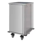 image of Dinex DXPTQC2T1D16 Stainless Steel 16 Trays TQ Compact Meal Delivery Cart w/ 1 Door