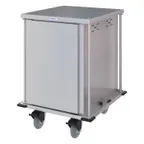 image of Dinex DXPTQC2T1DPT12 Stainless Steel 12 Trays TQ Compact Meal Delivery Cart w/ 1 Door