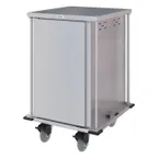 image of Dinex DXPTQC2T1DPT14 Stainless Steel 14 Trays TQ Compact Meal Delivery Cart w/ 1 Door