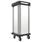 image of Dinex DXSU1T1D8 Stainless Steel 8 Trays TQ Supreme Meal Delivery Cart w/ 1 Door