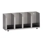 image of Dispense-Rite CTLD-19 Lid/Cup Organizer, Adjustable, 4 Section, Stainless Steel Construction