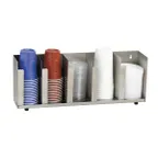image of Dispense-Rite CTLD-22 Lid/Cup Organizer, 8"H x 22-1/2"W x 5"D, Adjustable, 5 Section