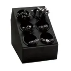 image of Dispense-Rite CTSH-6BT Silverware Organizer 6‑Comp Tray Black Plastic 13" H x 10‑1/8" W x 15‑3/8" D