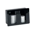 image of Dispense‑Rite FML‑2 Built‑In Two‑Section Lid Dispenser, 7‑1/4" H x 11" W x 5‑3/8" D, Black Acrylic