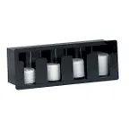 image of Dispense-Rite FML-4 4-Comp Lid Dispenser 7-1/4" H x 21" W x 5-3/8" D 6-1/4" x 20" Black Acrylic