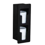 image of Dispense‑Rite FMVL‑2 Built‑In Lid Dispenser, 2‑Section, 18" H x 7" W x 5‑1/2" D, Black Polystyrene