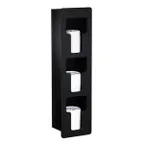 image of Dispense-Rite FMVL-3 Built-In Lid Dispenser, 3-Section Black Plastic, 26" H x 7" W x 5-1/2" D