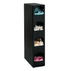 image of Dispense‑Rite HVCD‑4BT 4‑Section Condiment Organizer 32‑1/4" H x 6‑1/2" W x 14" D Black Plastic