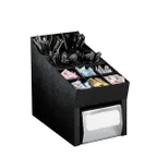 image of Dispense-Rite NLO-SWNH Silver Condiment & Napkin Organizer 14-3/4"H x10"W x17"D Black Polystyrene