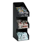 image of Dispense‑Rite VCO‑3 Condiment Organizer, 3‑Section, 16" H × 5‑1/4" W × 6‑5/8" D, Black Plastic