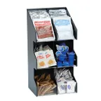 image of Dispense-Rite VCO-6 Lid/Condiment Organizer, 6-Section, 16" H x 10-1/8" W x 6-5/8" D, Black Plastic