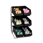 image of Dispense-Rite WR-COND-6 Condiment Organizer, 6 Bins, Wire, Black, 18-3/8" H x 11-1/2" W x 15-3/4" D