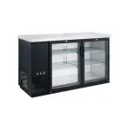 image of Dukers Appliance Co DBB60-H2 61" Refrigerated Back Bar Cabinet w/ 2 Glass Doors, 15.24 Cu Ft