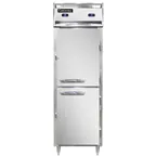 image of Continental Refrigerator D1RFSNHD 26" 1-Section Reach-In Refrigerator Freezer Combo w/ 2 Half Solid Doors