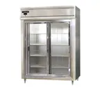 image of Continental Refrigerator D2RENSASGD 57" 2-Section Reach-In Refrigerator w/ 2 Sliding Glass Doors, Stainless Steel Exterior, 52 cu. ft.