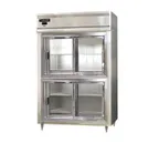 image of Continental Refrigerator D2RSNSASGDHD 52" Two Section Reach-In Refrigerator w/ 4 Glass Sliding Half Doors, Stainless Steel Exterior, 32 cu. ft.