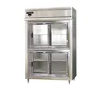 image of Continental Refrigerator D2RSNSSSGDHD 52" Two Section Reach-In Refrigerator w/ 4 Glass Sliding Half Doors, All Stainless Steel, 32 cu. ft.