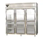 image of Continental Refrigerator D3RNSAGDHD 78" 3-Section Reach-In Refrigerator w/ 6 Glass Half Doors, 72 cu. ft.