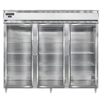 image of Continental Refrigerator D3RENGD 85" 3-Section Reach-In Refrigerator w/ 3 Glass Doors, Stainless Steel Front Aluminum Exterior, 75 cu. ft.