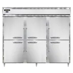 image of Continental Refrigerator D3RENHD 85" 3-Section Reach-In Refrigerator w/ 6 Solid Half Doors, Stainless Steel Front Aluminum Exterior, 75 cu. ft.