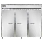 image of Continental Refrigerator D3REN 85" 3-Section Reach-In Refrigerator w/ 3 Solid Doors, Stainless Steel Front Aluminum Exterior, 75 cu. ft.