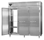 image of Continental DL3RRF-SA-PT 78" 3-Section Pass-Thru Refrigerator Freezer Combo w/ 6 Solid Doors, Stainless Steel Exterior