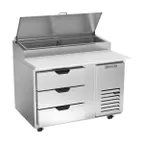 image of Beverage Air DPD46HC-3 46" 1-Section Refrigerated Pizza Prep Table w/ 3 Drawers, 12 cu. ft.