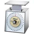 image of Edlund DR-2 Portion Scale - 1-9 lb, 32oz/1/4oz Dial, Stainless Steel, 6-7\" Dishwasher Safe, Top-Loading