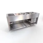 image of Duke 327-FCP-25PG-N7 74" Aeroserv™ Flush Mount Cold Pan Unit, Refrigerated, (5) Pan