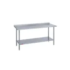 image of Duke 416S-3030-2R 30" Open Base Work Table with Undershelf, 1-1/2" Backsplash / Upturn