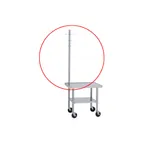 image of Duke 595 Stainless Steel Table Mount Pot Utensil Rack, 50" High, 1-5/8" Tubing, 6 Rods, NSF