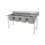 image of Eagle Group 314-18-4 83" Four Compartment Sink, 18"W x 24"L Bowl Without Drainboard  