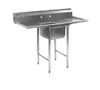 image of Eagle Group 412-16-1-18 54" One Compartment Sink, 16"W x 20"L Bowl With 2 Drainboards