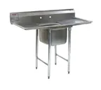 image of Eagle Group 414-16-1-18-X 54" One Compartment Sink, 16"W x 20"L Bowl With 2 Drainboards