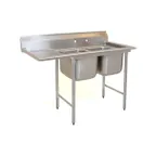 image of Eagle Group 414-24-2-24R-X 78" Two Compartment Sink, 24"W x 24"L Bowl With Right-Hand Drainboard