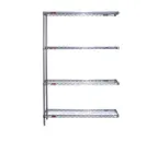 image of Eagle Group A4-74-1848V VALU-MASTER® Pewter Epoxy 4-Shelf Add-On Shelving Unit - 48"W x 18"D x 74"H