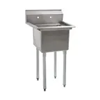 image of Eagle Group BPS-1818-1-FE 23" One Compartment Sink, 18"W x 18"L Bowl Without Drainboards