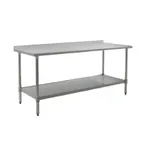 image of Eagle Group BPT-2430SEB-UT 30" Open Base Work Table w/ Undershelf, 1-1/2" Backsplash / 16 Gauge Top