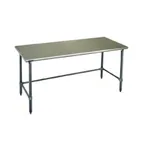 image of Eagle Group BPT-2448GTB 48" Open Base Work Table with Side & Rear Crossrails, Flat Top / Heavy Gauge