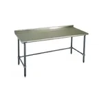 image of Eagle Group BPT-3030GTB-UT 30" Open Base Work Table with Side & Rear Crossrails, 1-1/2" Backsplash