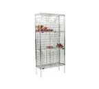 image of Eagle Group BW1436C-SC Chrome 3-Shelf 180-Bottle Bulk Wine Storage Units w/ Security Doors